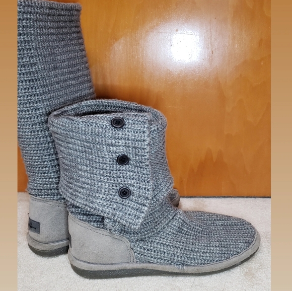 BearPaw Sweater Boots Gray Size 9 - Picture 2 of 3